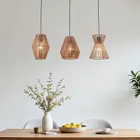 LumenXL Bohemian hanglamp van gevlochten touw - Intan