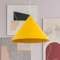 TK Lighting Hanglamp Cono, 1-lamp, Ø 50 cm, geel, E27 dimbaar, geel / oranje, Woon-/ Eetkamer, metaal, Modern