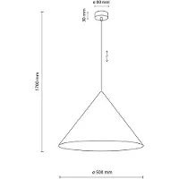 TK Lighting Hanglamp Cono, 1-lamp, Ø 50 cm, beige, E27 dimbaar, crème / amber, Woon-/ Eetkamer, metaal, Modern