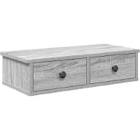 vidaXL Wandschap met lades 60x28x15 cm bewerkt hout grijs sonoma eiken