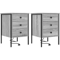 vidaXL Nachtkastje 2 st Grijs Sonoma 42 x 41 x 61 cm Bewerkt hout