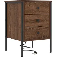 vidaXL Nachtkastje Bruin Eiken 42 x 41 x 61 cm Bewerkt hout