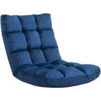 HOMCOM Vloerstoel - Flanel (100% polyester) - 71x55x53,5cm - Blauw