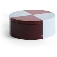 HAY Tin Container Round opbergblik Burgundy-ice blue