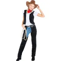 TecTake dressforfun - vrouwenkostuum cowgirl wild Amber XXL - verkleedkleding kostuum halloween verkleden feestkleding carnavalskleding carnaval feestkledij partykleding - 300563