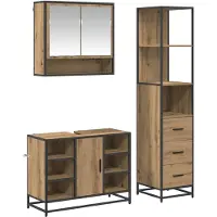vidaXL Badkamermeubel Set 3 st Artisan Eiken 35 x 37,5 x 166 cm