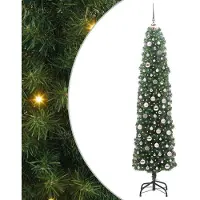 vidaXL Kunstkerstboom Groen 210 cm PVC en Staal en Kunststof