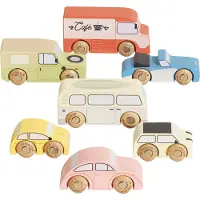 Le Toy Van houten speelgoedauto's vintage set FSC 100% duurzaam.