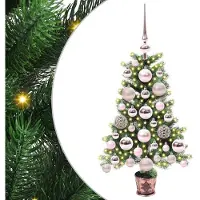 vidaXL Kerstboom met 150 LED met standaard Groen 65 cm PE