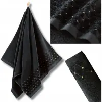 Zwoltex Oscar Handdoek 30x50cm Zwart - Luxe Egyptisch Katoen 500g/m²
