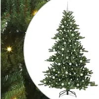 vidaXL Kunstmatige Hinged Kerstboom Groen 210 cm PVC en Staal