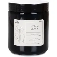 Homla - Tofu Geurkaars - Scented Candle - Decoratieve Kaars in Pot met Deksel - Vintage Design - voor Woonkamer Sfeer - Opium Geur - 190g - 30 uur Brandtijd - Zwart