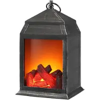 Home & Styling Sfeerhaard - lantaarn - met LED verlichting - 16 x 14 x 26 cm - LED openhaarden