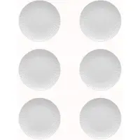 Lubiana Daisy 6x Porseleinen Dessertborden Plat 20,5 cm Wit