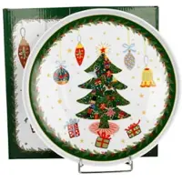 Duo Keramiek Dinerbord 25,5 cm Rond Kerstboom Thema