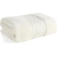 Eurofirany Crème handdoek 30x50 cm met decoratieve bies - 100% katoen