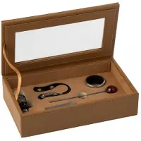 J-Line doos wijnaccessoires - hout - bruin