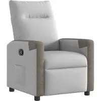vidaXL Fauteuil verstelbaar stof wolk grijs