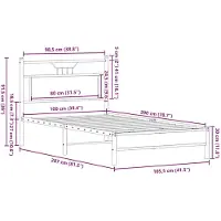 vidaXL Bedframe zonder matras hout gerookt eikenkleurig 100x200 cm