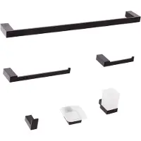 Beliani TUMACO - 6-delige badkamer hardware set - Zwart - Aluminium