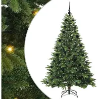 vidaXL Kunstkerstboom met 300 LED met standaard Groen 210 cm PE en PVC