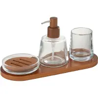 J-Line zeepdispenser On Tray - glas - donkerbruin/transparant