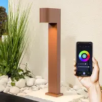 LumenXL Smart staande buitenlamp roestbruin 50 cm incl. 4,9W Wifi LED lamp - Simone