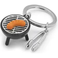Metalmorphose sleutelhanger BBQ met tang - Multi color / Metaal