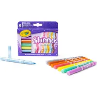 Crayola Shimmer Markers (8 Stuks) | Acht Verschillende Sprankelende Tinten voor Thuis of School Kunstprojecten | Kleurpotloden & Markers | Leeftijd 3+