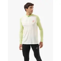 Compressport - Trail / Running kleding - Trail Hz Ls Tshirt M Sugar/Shadow Lime voor Heren van Wol - Maat M - Groen