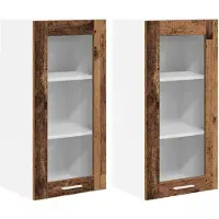 vidaXL Hangkast 2 st Oudhout Bewerkt hout