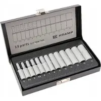 KRAMP Dopsleutelset 1/4 6-kant 13-delig