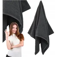York Rimini Badhanddoek Zwart Katoen 50x100 cm 500 g/m²