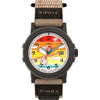 Timex Peanuts Camper Heren Horloge Bruin TW4B34900