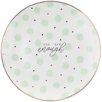 Florina Mint Dots Dessertbord 20 cm - Porselein, Vaatwasserbestendig