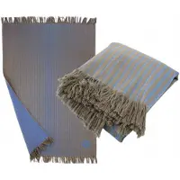 Zwoltex Borga Strandlaken Fouta Sneldrogend Blauw 100x160cm