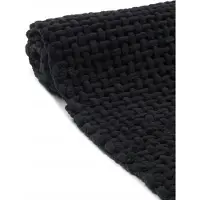 FLOOR Zwarte Katoenen Badmat Geweven 60x100cm - Zacht & Wasbaar