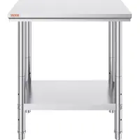 Vevor Rvs Tafel Keukentafel 24x30 Roestvrijstalen Werkvoorbereidingstafel Restaurant Voedsel Opbergruimte Hot