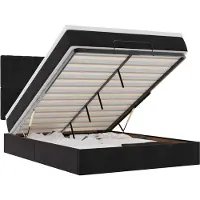 vidaXL Ottoman bed met matrassen 140x200cm fluweel zwart