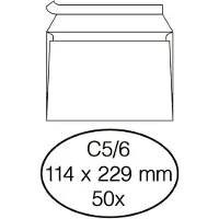 Quantore Envelop bank C5/6 114x229mm zelfklevend wit 50 stuks