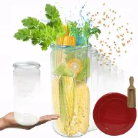 Weck Glazen Potten 1L met Siliconen Deksel & Maatbeker - Set van 6