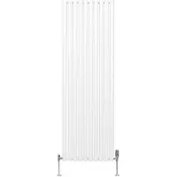 MonsterShop Ovale Kolomradiator & TRV Chroomkranen - 1800mm x 600mm – Wit