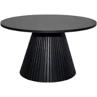 Oviala - Moderne ronde salontafel van 80 cm met zwart houteffect - Lesly