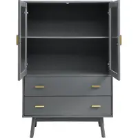 En.casa Vitrinekast Susa 120x80x40 cm grijs []