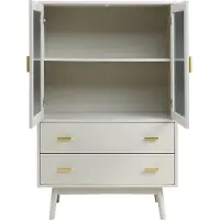 En.casa Vitrinekast Susa 120x80x40 cm beige []