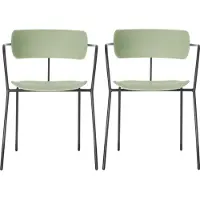 Meet by Paperflow BISTRO stoel, stapelbaar tot 4 eenheden, B 535 x D 545 x H 760 mm, stalen buis en polypropeen, groen, 2 eenheden