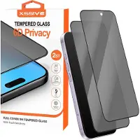 Xssive 2x Privacy Screenprotector geschikt voor iPhone 17 Pro - Screenprotector met Privé Filter - Anti Spy Beschermglas - Glasplaatje - Gehard glas - Schermbeschermer - Donker
