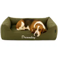 Flamingo Hondenmand – orthopedisch hondenkussen Dreambay Olijfgroen 100x80cm – waterafstotend & afneembare hoes – duurzaam comfort uit Europa