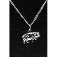 MOOYE ® - Collectie Zilveren Varken ketting hanger