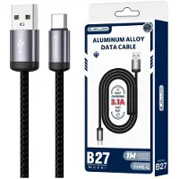 Jellico USB-C naar USB-A Kabel 3.1A PD Quick Charge 1m Zwart